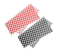 Toyvian 100 Sheets Greaseproof Checkered Baking Paper Liners Non-Stick Food Wrapping Sheets for Sandwiches Fried Chicken BBQ Snack Boxes Red Black