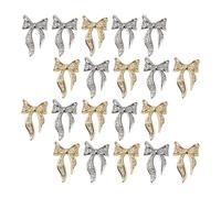 Toyvian 100Pcs Bow Knot Fingernail Decoration Nail Art Studs Manicure Stickers Set 50 Gold 50 Silver 3D Nail DIY Patches