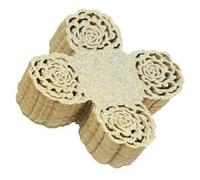 Toyvian 100Pcs Decorative Chocolate Cups with Hollow Rose Edge Paper Wrappers, Gold Glitter Small Truffle Baking Cups for Wedding Party Dessert Table