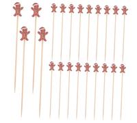 Toyvian 100pcs Gingerbread Cocktail Picks Decorative Toothpicks for Appetizers Smooth Fruit Skewers Lightweight Party Drink Sticks Holiday Themed for Family Gatherings and Outdoor Events