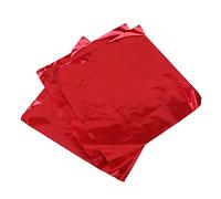Toyvian 100pcs Gold Leaf Sheets Aluminium Foil Papers Gold Foil Papers Chocolate Wrapping for Home Shop Red