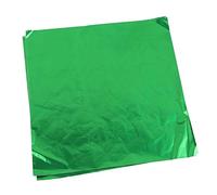 Toyvian 100pcs Gold Leaf Sheets Aluminium Foil Papers Gold Foil Papers Chocolate Wrapping Papers for Home Shop Green