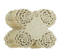 Toyvian 100Pcs Hollow Rose Edge Paper Truffle Wrappers Gold Glitter Candy Packaging Cups for Wedding Party Table Decor and Chocolate Paper Liners