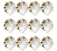 Toyvian 100Pcs Ivory Gold-Trim ABS Flower Petal Charms for DIY Jewelry Making, Acrylic Shell Peony Leaf Pendants for Bracelets, Necklaces, Earrings Craft Supplies