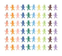 Toyvian 100pcs Mini Boy Girl Figurines for Shower Crafts Multi-colored Tiny Plastic Dollhouse Accessories King Cake Cake Toppers DIY Embellishments Party Favors