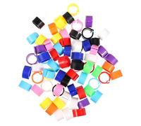 Toyvian 100pcs Mixed Color 8# Plastic Clip-on Pigeon Foot Rings Identification Leg Bands for Racing and Pet Birds Random Color