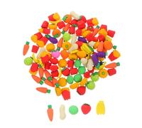 Toyvian 100PCS Novelty Cartoon Erasers Mixed Fruit Vegetable Shapes Safe Material Pencil Erasers Multipack School Rewards Party Favors