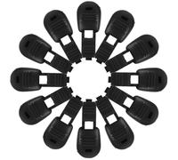 Toyvian 100pcs Nylon Shoelace Clips Replacement 6# Black 38mm Cord End Lock