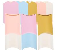Toyvian 100pcs Paper Pillow Candy Boxes for Wedding Favors Party Treats Decorative Packaging with Pink Purple Gold Blue White