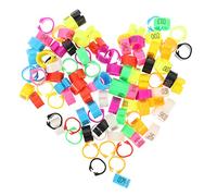 Toyvian 100pcs Plastic Pigeon Foot Rings for Pet Birds for Bird Ringing and Pigeon Supplies Chicken Leg Bands Random Color