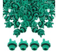 Toyvian 100pcs Plastic Threaded Plugs Multi-use Hose End Plug for Outdoors 1/2 Thread Round Shape Green High Temperature Resistant Withstands High Pressure Water System Accessories