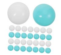 Toyvian 100Pcs Playhouse Pit Balls Safe Lightweight Plastic Ocean Balls for Indoor Outdoor Playtime Soft Smooth Edges Easy to Clean Portable Birthday Party in Green and White