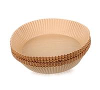 Toyvian 100Pcs Round Non-Stick Air Fryer Liner Pads Heat-Resistant Baking Paper for Air Fryer Microwave Oven Use Food Grade Parchment Paper for Easy Cleaning