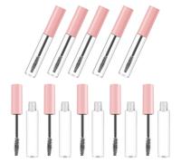 Toyvian 10Ml Pink Refillable Mascara Tube with Wand, 10Pcs Empty DIY Eyelash Cream and Eyeliner Bottles for Cosmetic Packaging and Travel Use