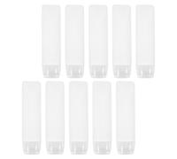 Toyvian 10pcs 30ml Travel Squeeze Tube Bottles White Plastic Refillable Toothpaste Dispensing Containers Leak-proof Flip Cap Compact Travel Toiletries Bottles