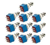 Toyvian 10pcs 9-pin 3pdt Guitar Effects Pedal Footswitch Metal True Bypass Foot Pedal Switch in Blue for Rewiring Vintage