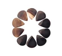 Toyvian 10pcs Acoustic Guitar Picks Black Horn Picks for Bass Mandolin Banjo Smooth Touch Nice Tone Quality