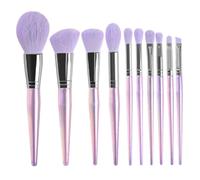 Toyvian 10pcs Amethyst Makeup Brush Set Soft Bristles Long Handle Powder Applicators Portable Cosmetic Brushes for Women