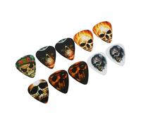 Toyvian 10pcs Bass Plectrums Guitar Picks Set Skull Pattern 0.71mm Ukulele Picks Replacements Thumb Kit Instrument Parts Celluloid