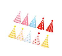 Toyvian 10pcs Birthday Party Hats Cone Headwear with Pom Poms for Adults and Lightweight and Comfortable Decorative Caps for Festive Celebrations and Events