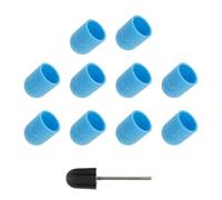 Toyvian 10pcs Blue 180# Nail Sanding Caps Drum Bit Nail Drill Bits for Manicure Pedicure Callus Removal Polishing Burr Caps Professional Polisher Tool Set