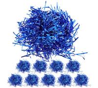 Toyvian 10pcs Blue PVC Handheld Cheerleading Pompoms Prop | Reusable Handled Design, Bright Gloss Strands, for Spirit Squads and Crowd Atmosphere, Blue