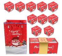 Toyvian 10pcs Christmas Folding Bouncing Present Box with Pop-up Explosion Feature, Red Paper Candy Box for Anniversary and Birthday, Unique Creative Design Brings Surprise and Joy