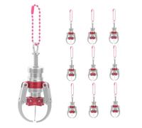 Toyvian 10pcs Colorful Mini Claw Machine Pendants Lightweight Plastic Grabbing Charms for Keychains Bags Handbag Decoration Charms with Chain for Daily Use