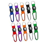 Toyvian 10pcs Compass Keychain Camping Clips Survival Gear for Boys and Girls and Outdoor Activities Random Color
