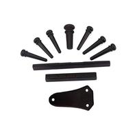 Toyvian 10pcs Complete Acoustic Guitar Parts Set Ebony Nut Saddle Bridge Pins Endpin Truss Rod Cover