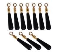 Toyvian 10pcs Copper Fishing Drift Seat Float Connector Rubber, Black, Large Size, Easy to Carry, Avoid Winding of The Tippet, Suitable for Reservoir Pond and Stream Fishing