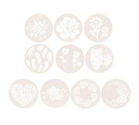 Toyvian 10pcs Creative Painting Templates Cake Stencils with Flower Patterns Pet Material for Sprinkle Designs and Imagination Development, for Making Fancy Cappuccinos and Cookies