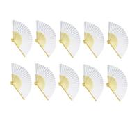 Toyvian 10pcs DIY Blank Folding Hand Fans for Educational Painting Craft Fans for Boys and Drawing for Art Practice and Color Recognition