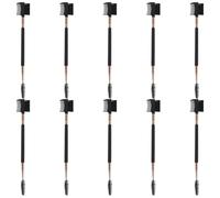 Toyvian 10Pcs Double Head Pet Grooming Comb with Wooden Handle, Small Dog and Cat Eyelash Brush Tear Tool for Face and Eye Care, Portable Black Gold Pet Beauty Brush