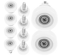 Toyvian 10pcs Drawer Roller Pulleys with Screws for Fridge Drawers and Sliding Doors, Corrosion Resistant Plastic and Metal Bearing Wheels to Keep Door Balance