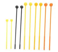 Toyvian 10pcs Drum Mallets Vibrant Plastic Percussion Sticks Orange Yellow and Black for Xylophone Glockenspiel Musical Instruments Suitable for All Ages