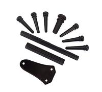 Toyvian 10pcs Ebony Acoustic Guitar Bridge Pins Nut Saddle and Truss Rod Cover Set Replacement Parts