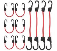 Toyvian 10pcs Elastic Cargo Tie-down Straps with Hooks Wear-resistant Luggage Ropes for Motorcycle Bike Car Rack Heavy-duty Stretchable Bands for Secure Outdoor Cargo Random Color
