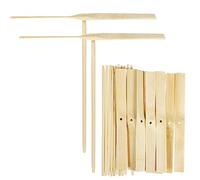 Toyvian 10PCS Flying Helicopter Toy Wood Dragonfly Hand Rub DIY Propeller Flying Propeller Bamboo Dragonfly Discs Launcher