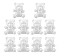 Toyvian 10pcs Foam Bear Mould: White Bear Polystyrene White Modelling Sculptures Balls for Party Decoration DIY Craft Flower Arranging Christmas 12cm