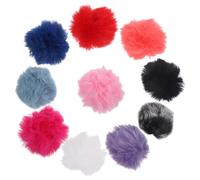 Toyvian 10Pcs Furry Microphone Windscreen Covers 0.5 Elastic Bands, Protective Lapel Mic Wind Muffs for Outdoor Recording, Interview, and Studio Use, Multi-Color Set