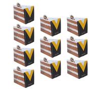 Toyvian 10pcs Graduation Week Party Container Triangle-shaped Paper Graduation Decorative Boxes with Foldable Thickened Construction and Easy Assembly Design for Celebration Cake Holder