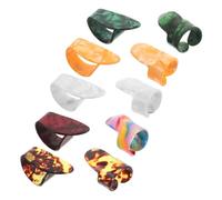 Toyvian 10pcs Guitar Fingerstyle Picks Medium Flat Thumbpicks Celluloid Guitar Fingertip Picks for Acoustic Banjo Ukulele Harp