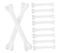 Toyvian 10Pcs Halloween Prop Small Bone Skeleton Accessories for DIY Necklaces Lightweight Plastic Decoration for Cosplay Themed Parties and Halloween Events