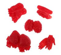 Toyvian 10pcs Halloween Realistic Body Part Prank Props Red Tpr Soft Heart Brain Hand Foot Teeth for Party Decorations Teaching Supplies and Haunted Houses