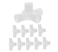 Toyvian 10pcs Heavy-duty Plastic Closet Rod Connector Four Way Coupling Furniture Joint Fittings for Wardrobe Dryer Shoe Organizer Cabinet Rod Fasteners