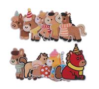 Toyvian 10pcs Horse Embroidered Appliqué Patches Iron-on Sewing Decorative Stickers for Clothing Jackets Backpacks Chinese New Year 2026 Zodiac Year of The Horse