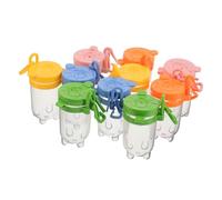 Toyvian 10pcs Insect Observation Jars for Transparent Plastic Bug Containers with Flip Lids and Hanging Loops Portable Specimen Collectors for Outdoor Nature Exploration and Science