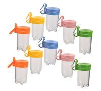 Toyvian 10pcs Insect Observation Jars with Flip Lids Portable Transparent Bug Collectors for Outdoor Exploration Safe Specimen Display Cases with Hanging Loops Nature Learning Tool