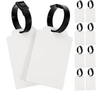 Toyvian 10pcs Luggage Tag Heat Transfer Name Id Cards White Density Board DIY Patterns Easy Identification Frequent Travelers Travel Use